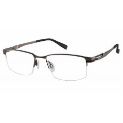 Charmant Perfect Comfort Men's Eyeglasses TI/12313 Half Rim Optical Frame - Gray   GR - Lens 53 Bridge 18 Temple 140mm