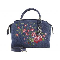 Guess Women's Heather Embroidered Satchel Handbag - Blue