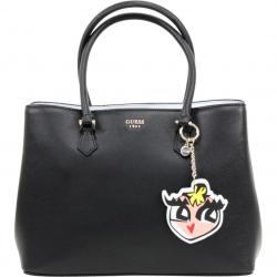 Guess Women's Pin Up Pop Pebbled Shopper Tote Handbag - Black - 15W x 10H x 6.5D in