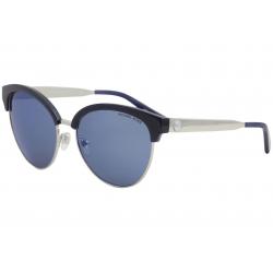 Michael Kors Women's Amalfi MK2057 MK/2057 Fashion Cat Eye Sunglasses - Navy Silver/Navy Mirror   330855 - Lens 56 Bridge 17 Temple 140mm