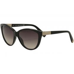 Dsquared2 Women's DQ0112 DQ/0112 Cat Eye Sunglasses - Shiny Black Light Gold/Smoke Gradient   01B - Lens 58 Bridge 15 Temple 135mm