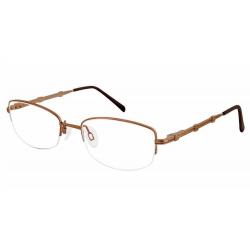 Aristar by Charmant Women's Eyeglasses AR16378 AR/16378 Half Rim Optical Frame - Brown   535 - Lens 53 Bridge 18 Temple 135mm