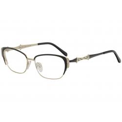 Diva Women's Eyeglasses 5462 Full Rim Optical Frame - Black/Gold   02 - Lens 52 Bridge 15 Temple 130mm