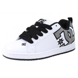 DC Men's Court Graffik SE Skateboarding Sneakers Shoes - White/Heather Grey Leather - 9 D(M) US
