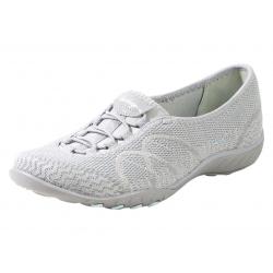 Skechers Women's Breathe Easy Sweet Jam Memory Foam Loafers Shoes - Gray - 7 B(M) US