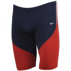 Nike Men's Poly Color Surge Jammer Performance Swimwear - Red/Navy - 28