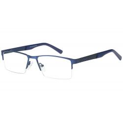 Bocci Men's Eyeglasses 373 Half Rim Optical Frame - Blue   09 - Lens 52 Bridge 15 Temple 145mm