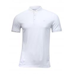 Calvin Klein Men's Slim Fit Liquid Touch Short Sleeve Cotton Polo Shirt - Standard White - XX Large