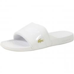 Lacoste Men's Frasier 118 Logo Slides Sandals Shoes - White/Gold - 9 D(M) US