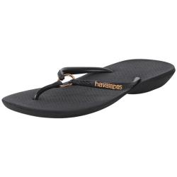 Havaianas Women's Ring Flip Flops Sandals Shoes - Black/Black - 9 10 B(M) US/8 D(M) US