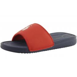 Polo Ralph Lauren Big Boy's Remi Slide Sandals Shoes - Navy/Red - 4 M US Big Kid