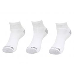 Timberland Men's 3 Pairs Cushioned Quarter Crew Socks - White - One Size Fits Most