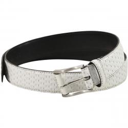 Stacy Adams Men's Basket Weave Embossed Genuine Leather Belt - White - 32