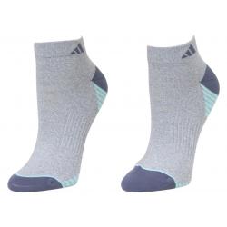Adidas Women's 3 Pc Superlite Compression Low Cut Socks - Clear Grey CH Solid Grey Marl/Radiant Aqua/Onix - Fits 5 10