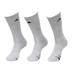 Adidas Men's 3 Pc Climalite Compression Crew Socks - Heather Light Onix/Black/Granite/Tech Grey - Fits 6 12