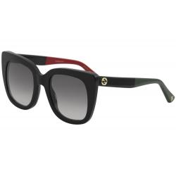 Gucci Women's GG0163S GG/0163/S Fashion Square Sunglasses - Black/Grey Gradient   003 - Lens 51 Bridge 22 Temple 140mm