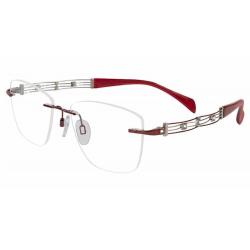 Charmant Line Art Women's Eyeglasses XL2107 XL/2107 Rimless Optical Frame - Red   RE - Lens 51 Bridge 17 Temple 135mm