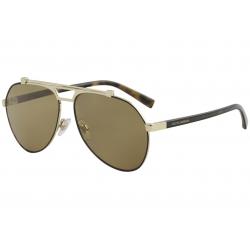 Dolce & Gabbana Men's D&G DG2189 DG/2189 Fashion Pilot Sunglasses - Matte Brown Pale Gold/Polarized Brown   1320/83 - Lens 61 Bridge 14 Temple 140mm
