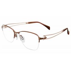 Charmant Line Art Women's Eyeglasses XL2118 XL/2118 Half Rim Optical Frame - Brown   BR - Lens 50 Bridge 17 Temple 135mm