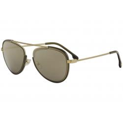 Versace Men's VE2193 VE/2193 Fashion Pilot Sunglasses - Tribute Gold Transp Green/Brown Gold Mir   1425/5A - Lens 56 Bridge 18 B 48.5 ED 62.9 Temple 140mm