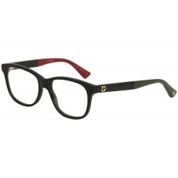 Gucci Women's Eyeglasses GG0166O GG/0166/O Full Rim Optical Frame - Black/Red/Green   003 - Lens 52 Bridge 17 Temple 140mm
