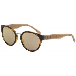 Burberry Women's BE4249 BE/4249 Fashion Cat Eye Sunglasses - Light Havana/Grey Rose Gold Mirror   3316/4Z - Lens 53 Bridge 21 Temple 140mm
