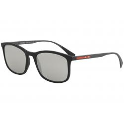 Prada Men's Linea Rossa SPS01T SPS/01T Fashion Square Sunglasses - Black Rubber/Grey Silver Mirror   DG0/2B0 - Lens 56 Bridge 19 B 44 ED 60.4 Temple 140mm