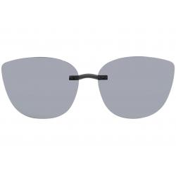 Silhouette Sunglasses 5090 A1 Blue Grey Mirror Polarized Clip On Sunglasses - Grey - Shape: 0601 Size: 64/15 mm