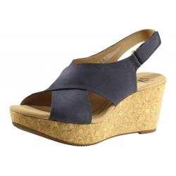 Clarks Women's Annadel Eirwyn Cork Wedge Sandals Shoes - Blue - 6 B(M) US