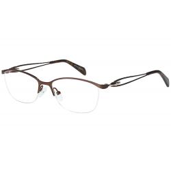 Bocci Women's Eyeglasses 376 Half Rim Optical Frame - Brown   02 - Lens 53 Bridge 19 Temple 140mm