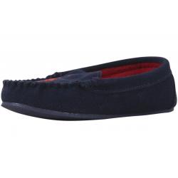 Polo Ralph Lauren Little/Big Boy's Desmond Moccasin Slippers Shoes - Navy/Red - 3 M US Little Kid