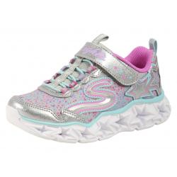 Skechers Little Girl's S Lights Galaxy Lights Sneakers Shoes - Silver/Multi  - 2 M US Little Kid