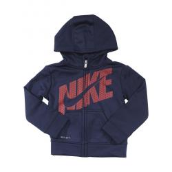 Nike Toddler/Little Boy's Logo Therma Zip Front Hooded Sweatshirt - Obsidian - 2T