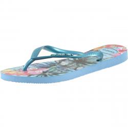 Havaianas Women's Slim Tropical Flip Flops Sandals Shoes - Blue Splash - 11 12 B(M) US
