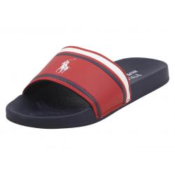 Polo Ralph Lauren Little/Big Boy's Quilton Slides Sandals Shoes - Red/Navy - 4 M US Big Kid