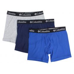 Columbia Men's 3 Pc Stretch Boxer Briefs Underwear - Black/Charcoal/Classic Blue - Small