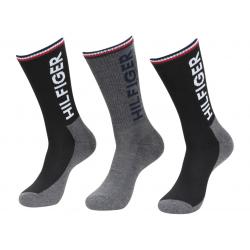 Tommy Hilfiger Men's 3 Pairs Striped Cuff Crew Socks - Assorted Black - 10 13; Fits 7 12