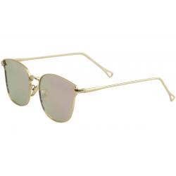 Yaaas! Women's X2243 Fashion Square Sunglasses - Gold/Pink Flash   C - Medium Fit