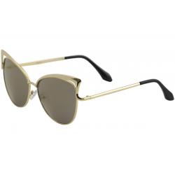 Yaaas! Women's 8041 Fashion Cateye Sunglasses - Gold/Gold Flash   B - Lens 61 Bride 15 Temple 140mm