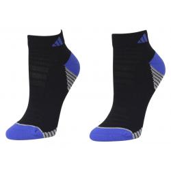 Adidas Women's 3 Pc Superlite Compression Low Cut Socks - Black/Hi Res Blue/Clear Grey CH Solid Grey Marl - Fits 5 10