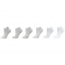 Skechers Women's 6 Pairs Striped Low Cut Socks - Light Pastel Gray - 9 11 Fits 5 9.5