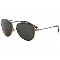 Versace Men's VE2193 VE/2193 Fashion Pilot Sunglasses - Gunmetal Havana/Green   1001/71 - Lens 56 Bridge 18 B 48.5 ED 62.9 Temple 140mm