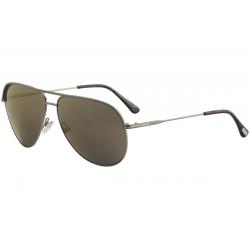 Tom Ford Men's Erin TF466 TF/466 Fashion Pilot Sunglasses - Matte Dark Ruthenium/Smoke Mirror   13C - Lens 61 Bridge 12 Temple 140mm
