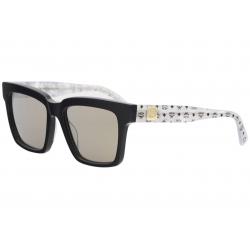 MCM Women's MCM646S MCM/646/S Fashion Square Sunglasses - Navy Silver Glitter/Grey Gold Mirror   409 - Lens 55 Bridge 17 Temple 140mm