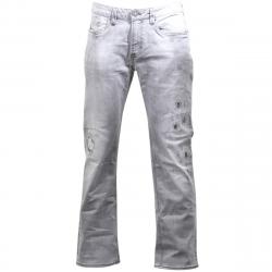 Buffalo By David Bitton Men's Evan X Slim Straight Stretch Jeans - Sandblasted & Repaired Grey - 32x32