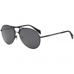 Diesel Men's DL0163 DL/0163 Fashion Pilot Sunglasses - Matte Black Silver/Grey Silver Mirror   02C - Lens 59 Bridge 14 Temple 145mm