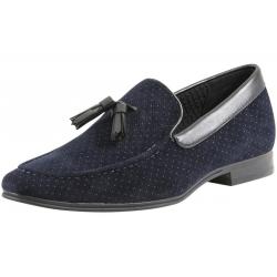 Giorgio Brutini Men's Niles Pin Dot Loafers Shoes - Blue - 12 D(M) US