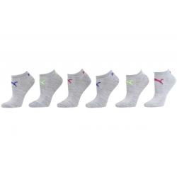 Puma Women's 6 Pack Superlite No Show Athletic Socks Sz: 9 11 Fits 5 9.5 - Grey/Pink - 9 11 Fits 5 9.5