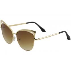 Yaaas! Women's 8041 Fashion Cateye Sunglasses - Gold/Brown Gradient   C - Lens 61 Bride 15 Temple 140mm