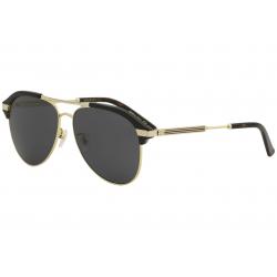 Gucci Men's GG0288SA GG/0288/SA Fashion Pilot Sunglasses - Black Gold/Grey   001 -  Lens 60 Bridge 14 Temple 150mm (Asian Fit)